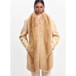 Maxi Kunstpelz Schal - Sand Beige