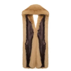 Maxi Kunstpelz Schal - Sand Beige