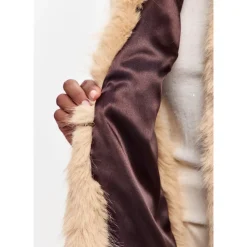 Maxi Kunstpelz Schal - Sand Beige