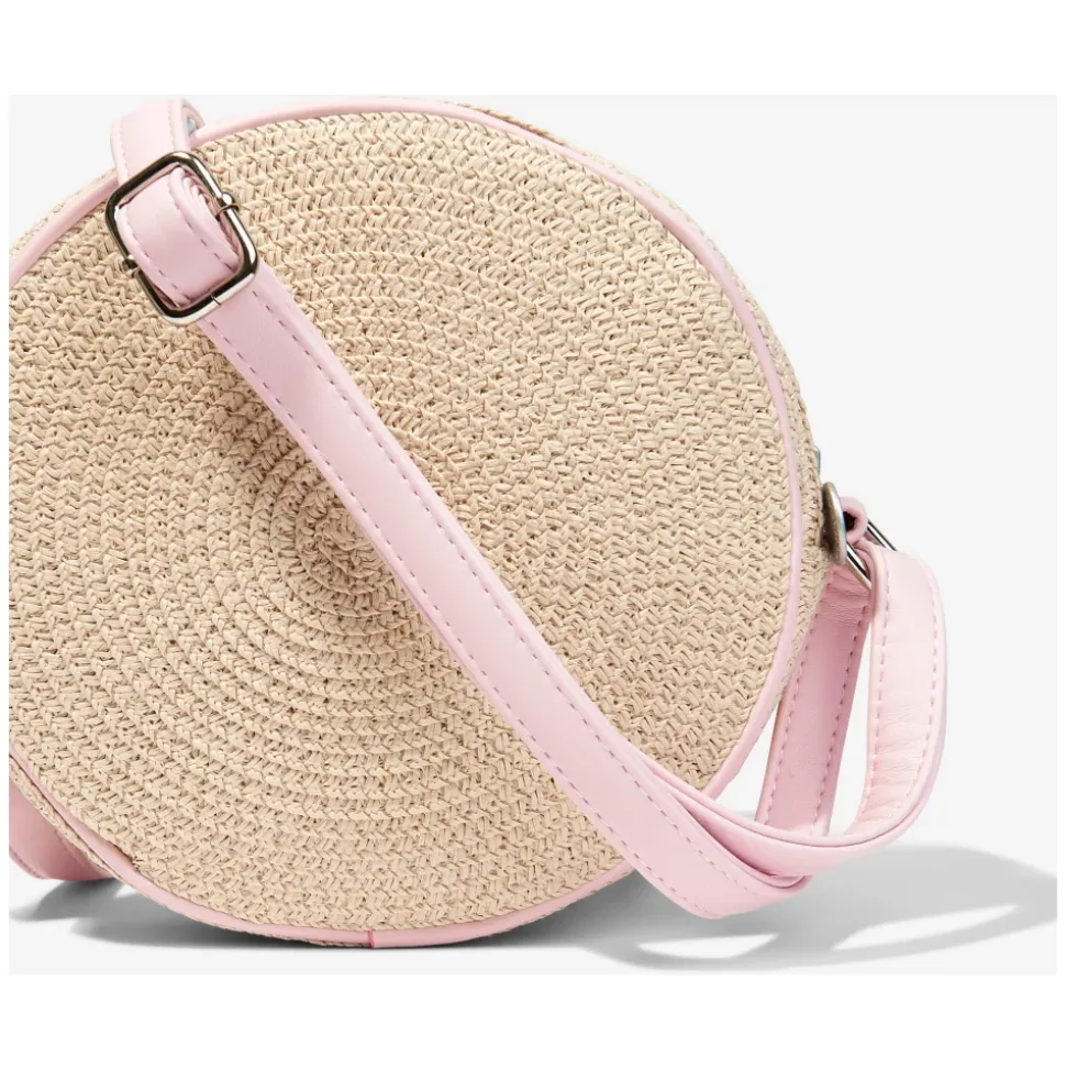 Mädchen Beige Strohschultertasche