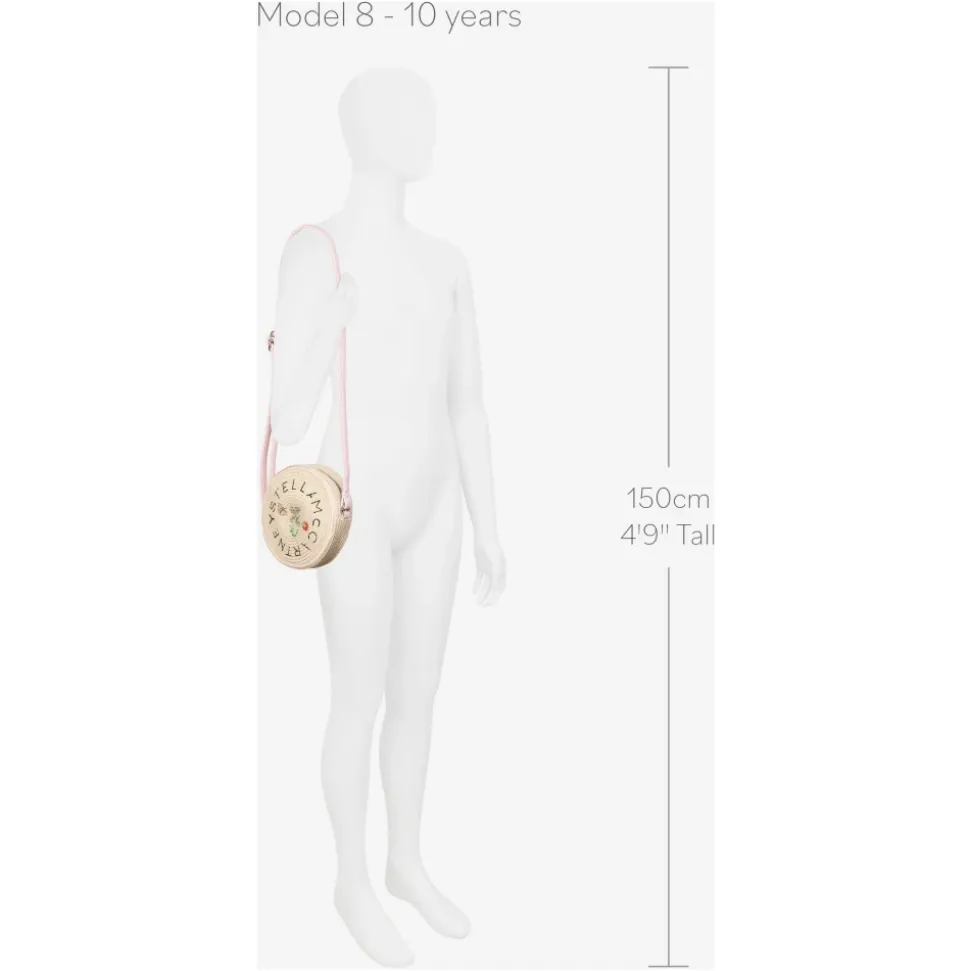 Mädchen Beige Strohschultertasche