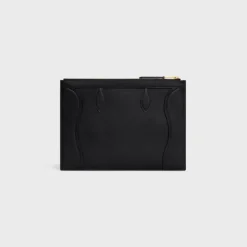 Medium Pouch aus glänzendem Kalbsleder