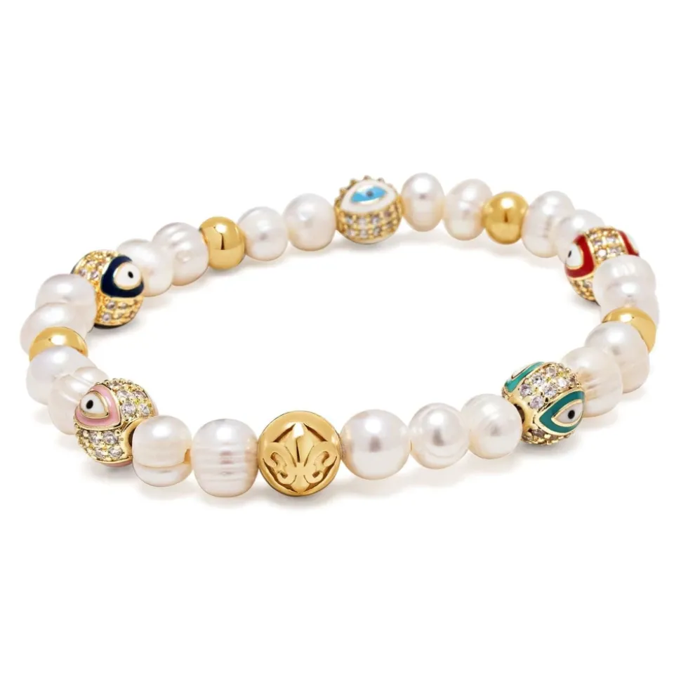 Men's Evil Eye Pearl Bracelet