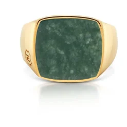 Men's Gold Signet Ring with African Turquoise