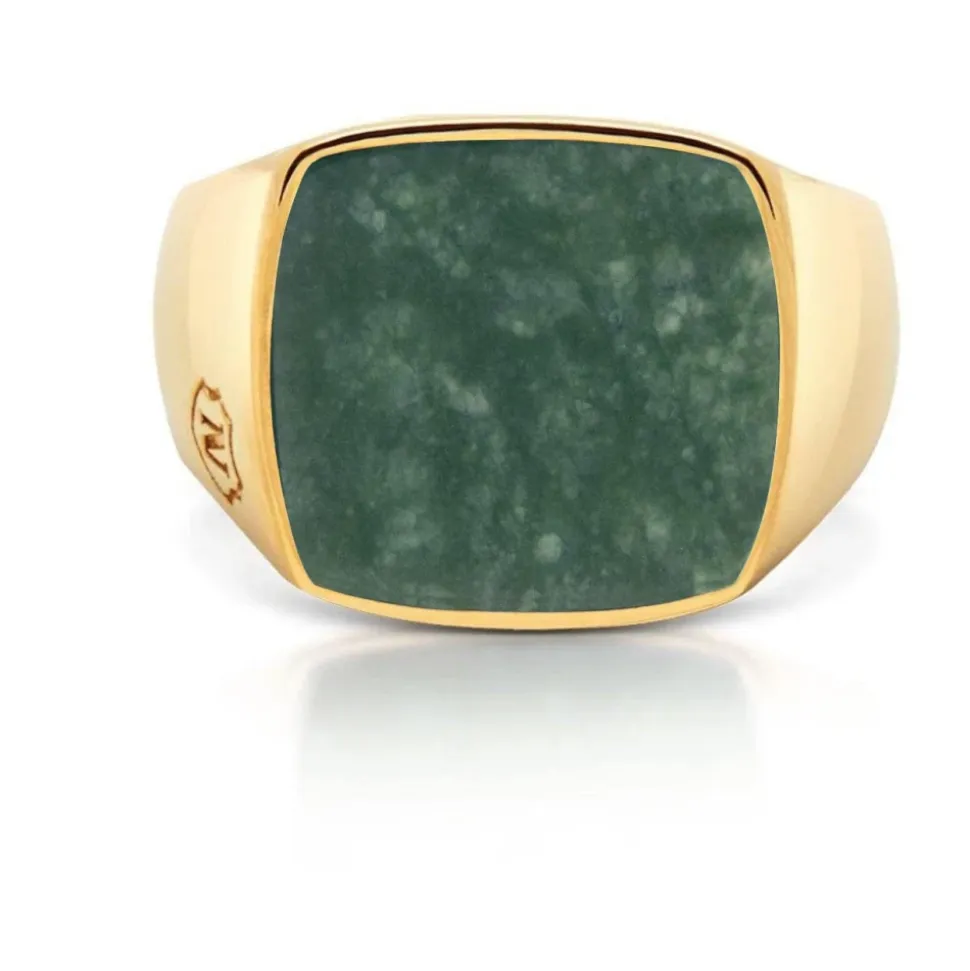Men's Gold Signet Ring with African Turquoise