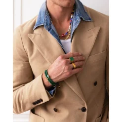 Men's Gold Signet Ring with African Turquoise
