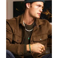 Men's Gold Signet Ring with Brown Tiger Eye