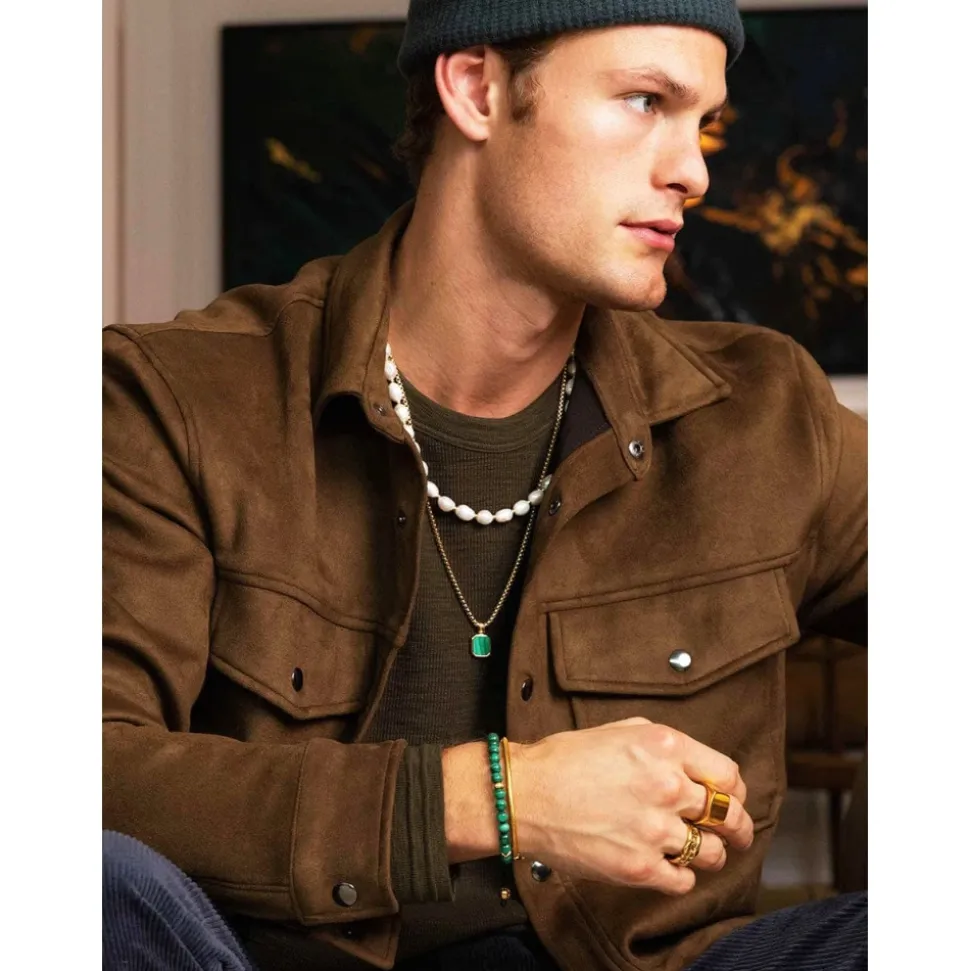 Men's Gold Signet Ring with Brown Tiger Eye