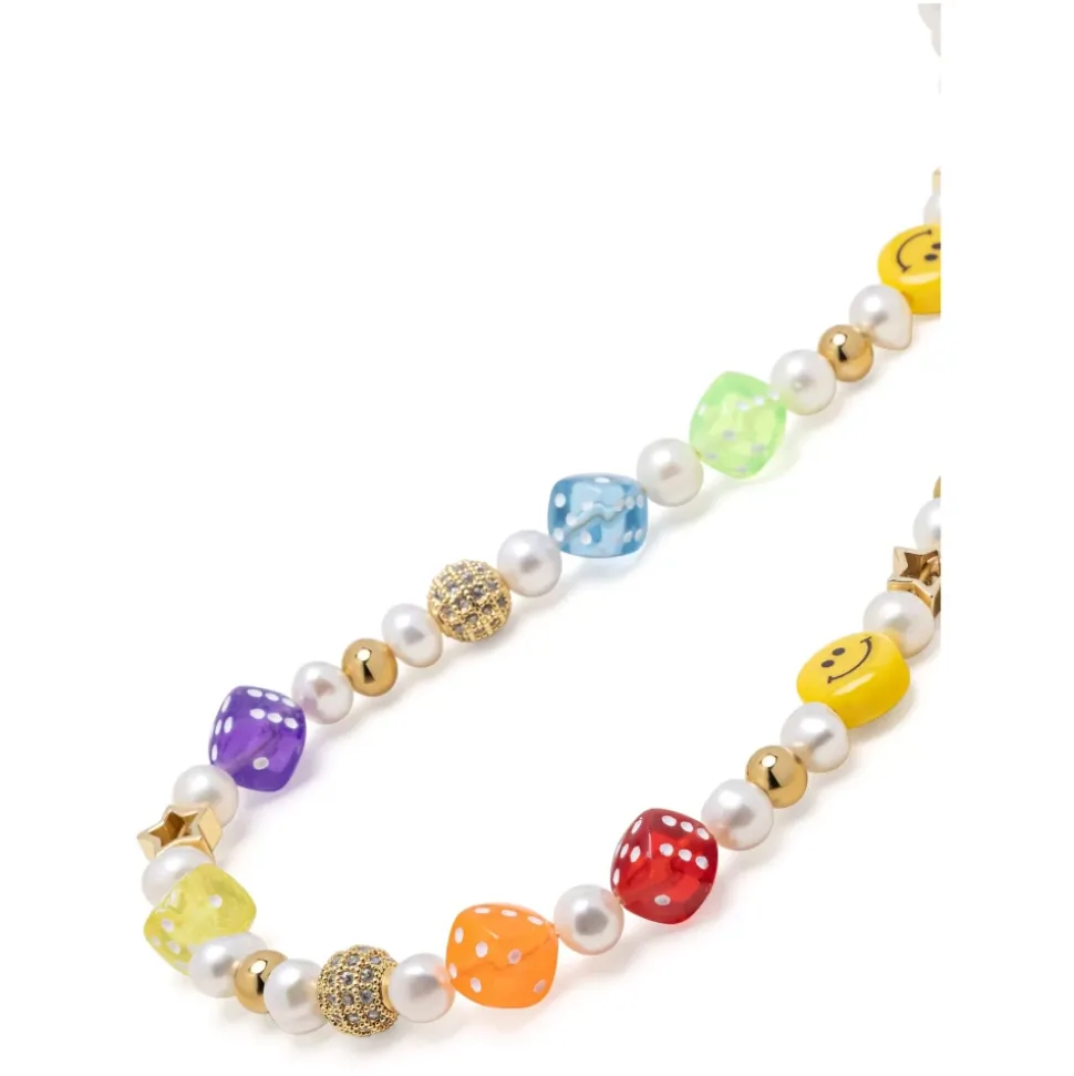 Men's Pair of Dice Pearl Necklace