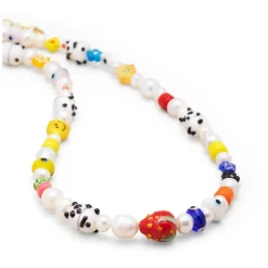 Men's Panda Pearl Necklace with Assorted Beads