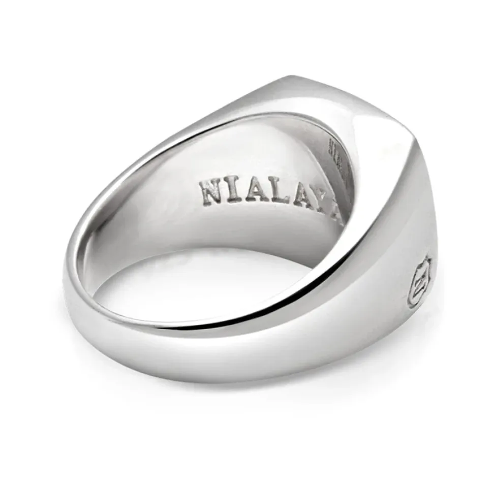 Men's Silver Signet Ring with Onyx