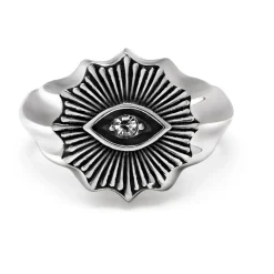 Men's Vintage Evil Eye Ring with Clear Crystal