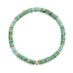 Men's Wristband with Turquoise and African Turquoise Heishi Beads