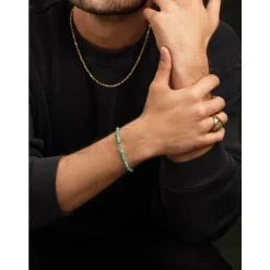 Men's Wristband with Turquoise and African Turquoise Heishi Beads