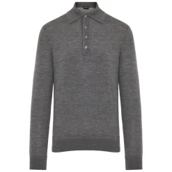 Merino Woll Polo Shirt mit Knöpfen