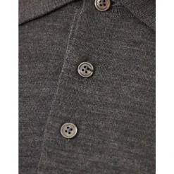 Merino Woll Polo Shirt mit Knöpfen