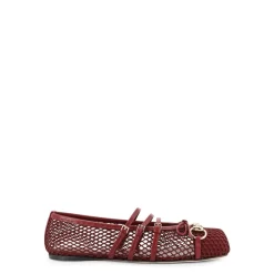 Mesh Eckige Zehen Lederriemen Schuhe