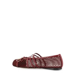 Mesh Eckige Zehen Lederriemen Schuhe