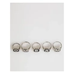 Messing-Buchstaben-Verstellbarer Ring-Set
