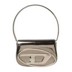 Metallic Clutch Tasche mit Logo-Detail