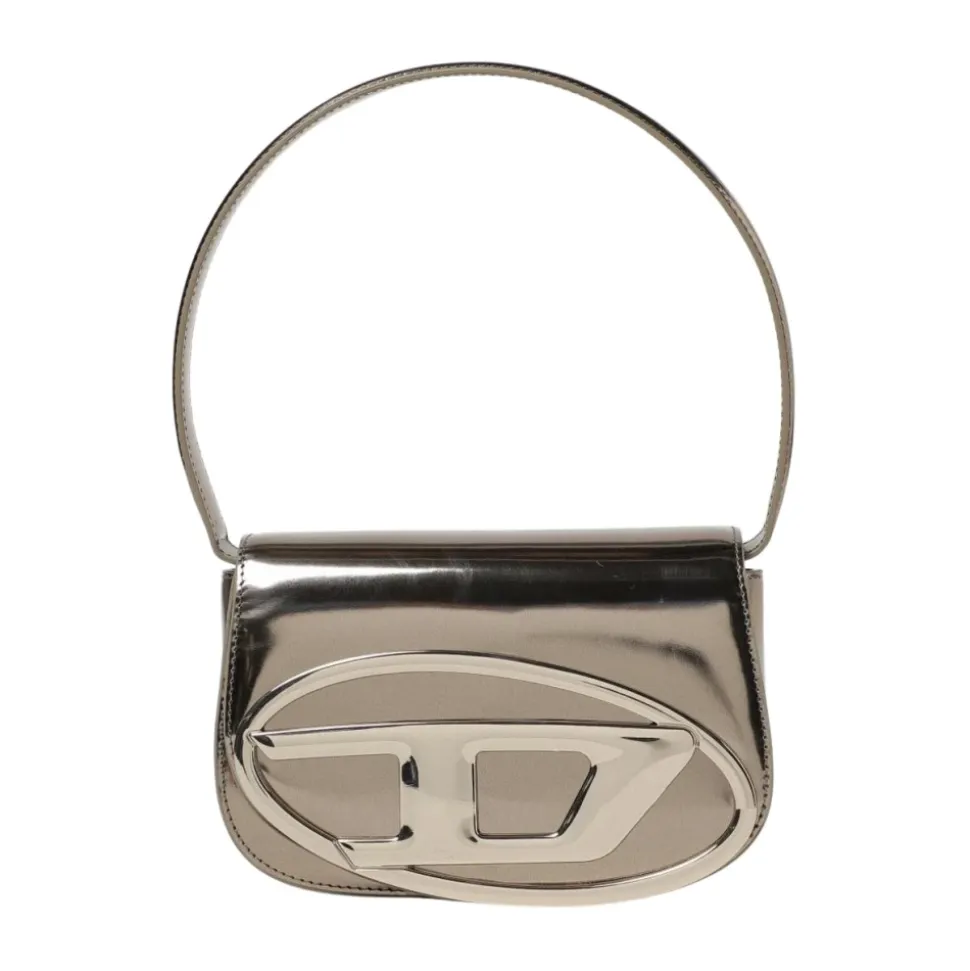 Metallic Clutch Tasche mit Logo-Detail