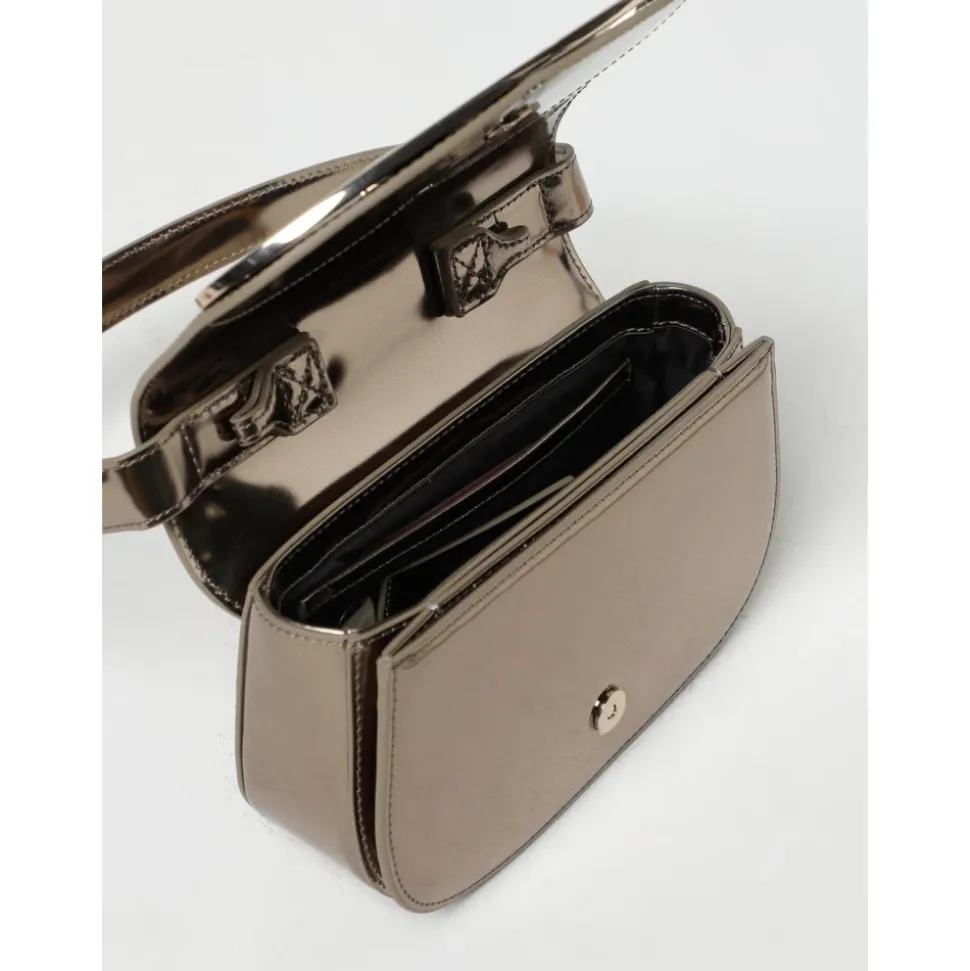Metallic Clutch Tasche mit Logo-Detail