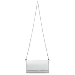 Metallische Leder Clutch mit Kettenriemen