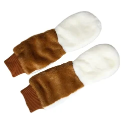 Mid Arm Length Knitted Fur Gloves