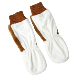 Mid Arm Length Knitted Fur Gloves