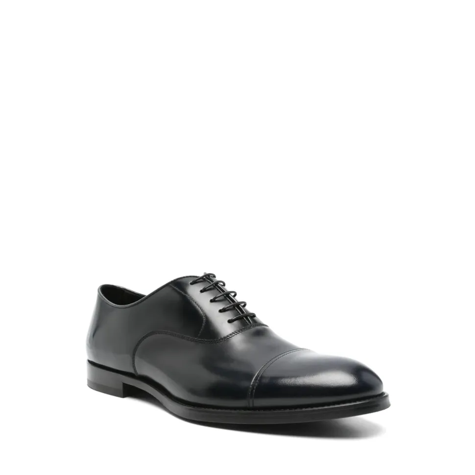 Midnight Blue Leder Schnürschuhe
