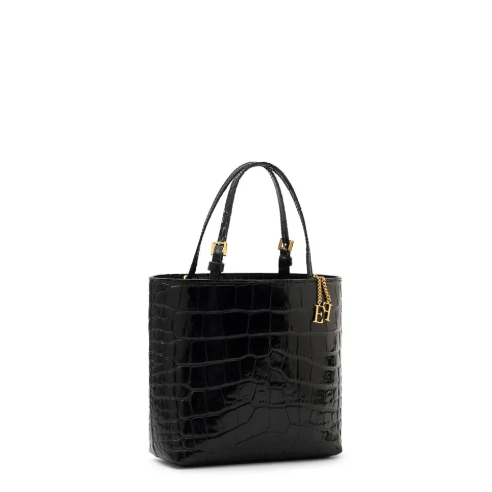 Mini Leder-Tragetasche mit Logo-Anhängern