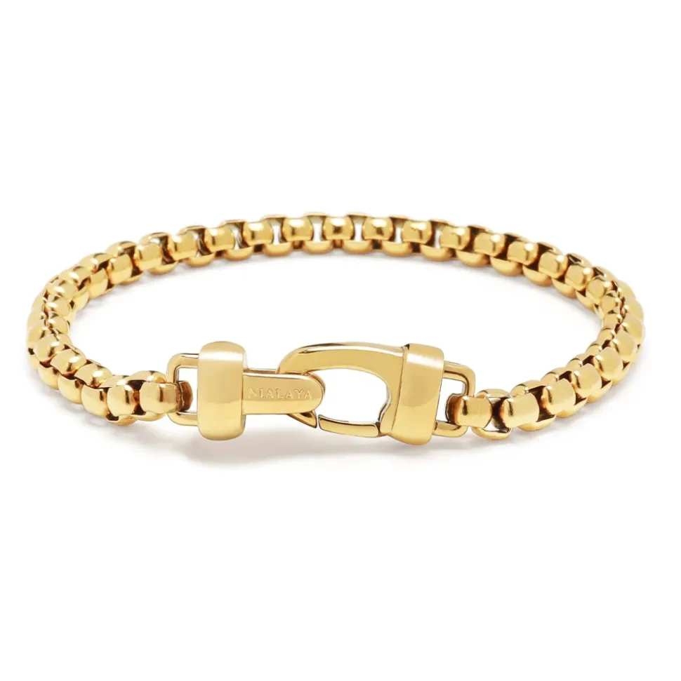 5mm Gold Box Chain Klassisches Armband