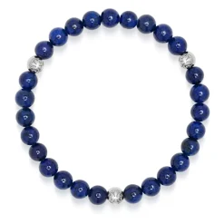 6mm Lapis Lazuli Bracelet with Silver Balls