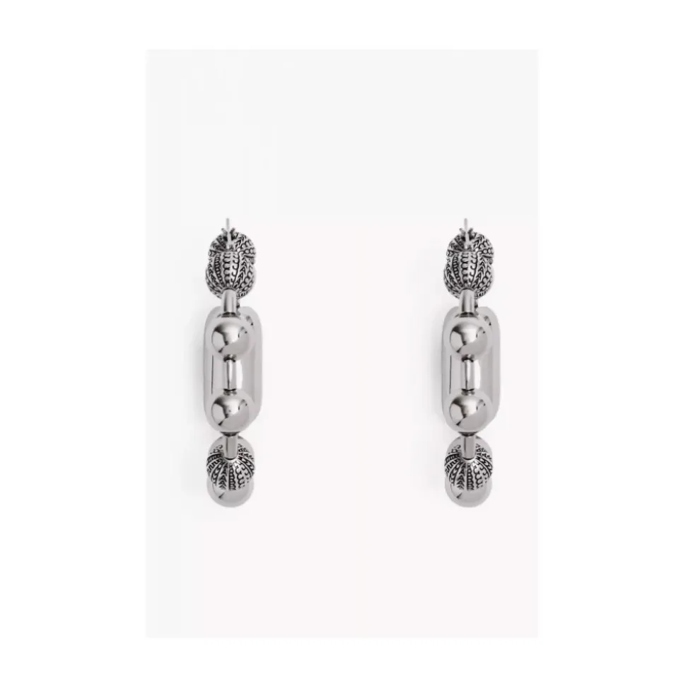 Monogram Ball Chain Hoop Earrings