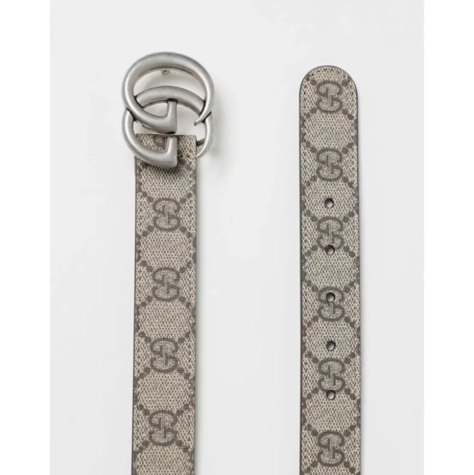 Monogramm Canvas Gürtel mit Metallschnalle