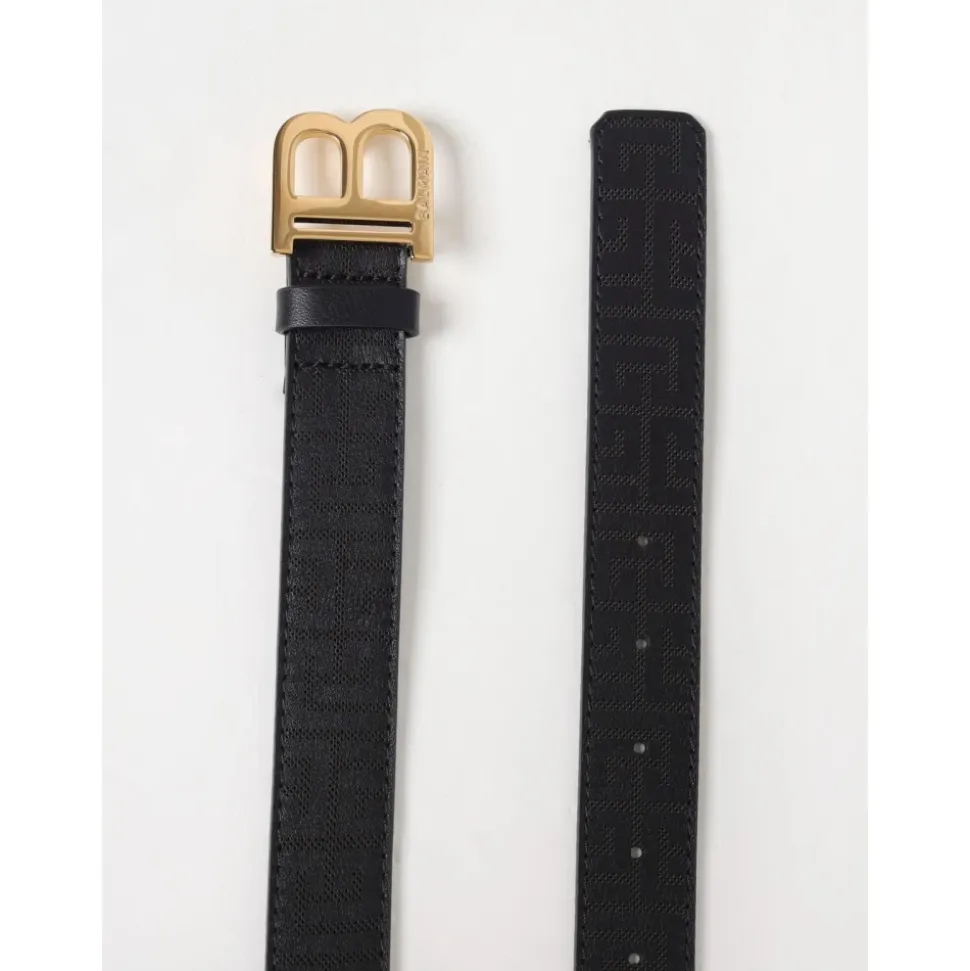 Monogramm Leder Gürtel mit Metallschnalle