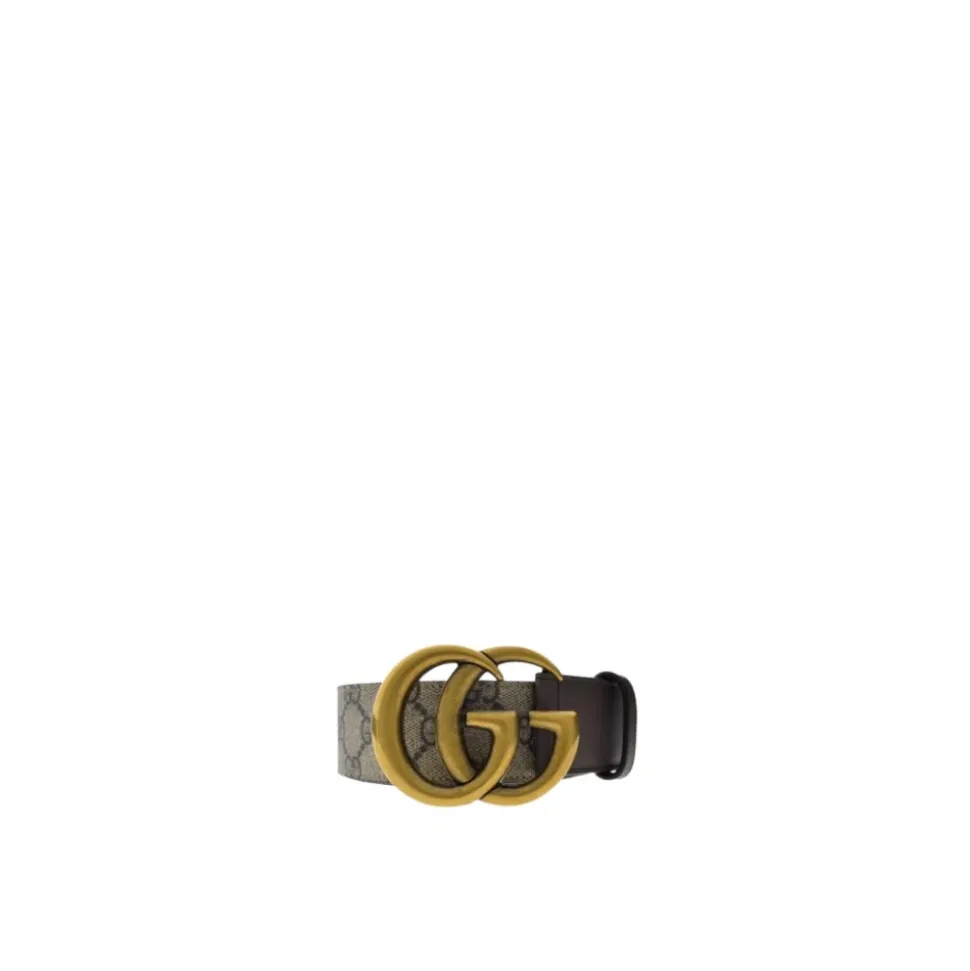 Monogramm-Print Ledergürtel