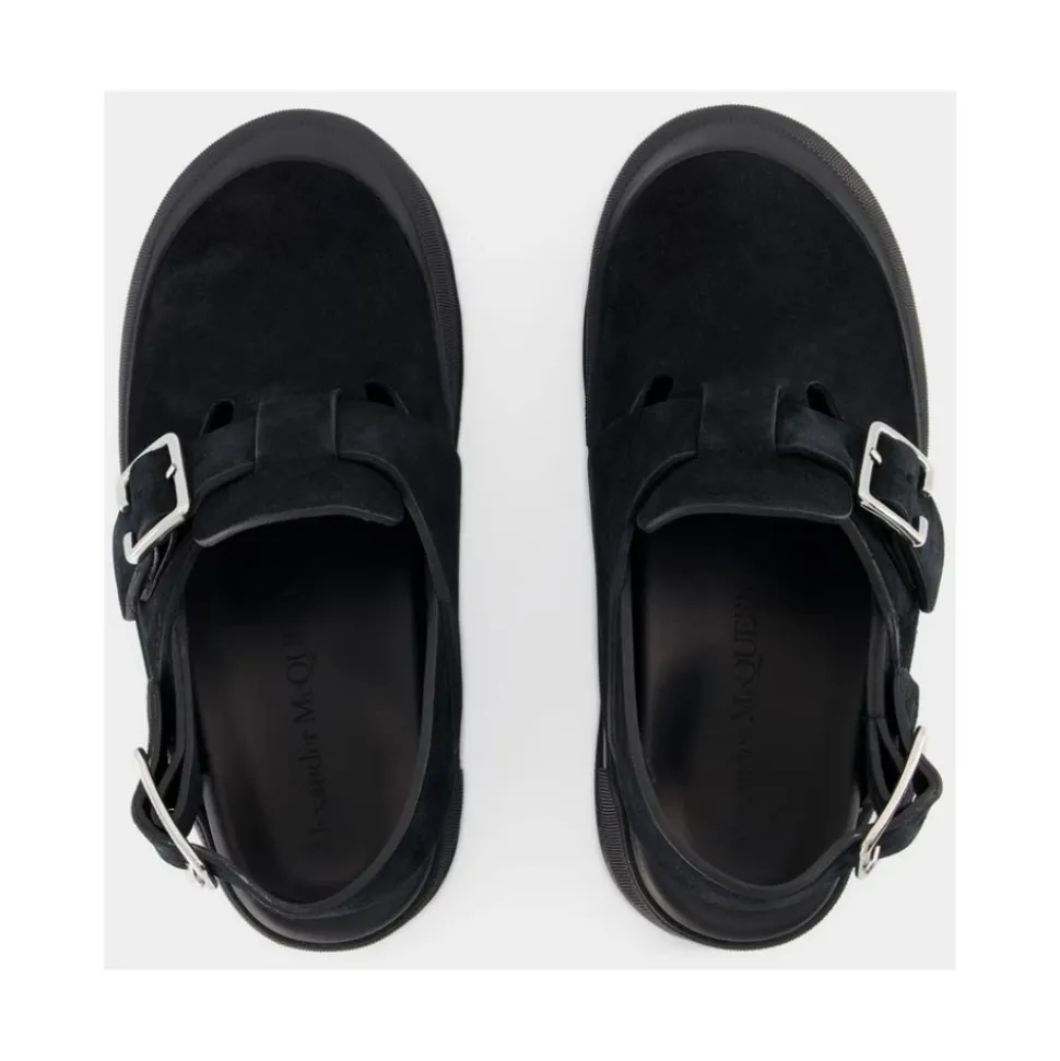 Mount Slick Sandalen - Schwarz/Silber Leder