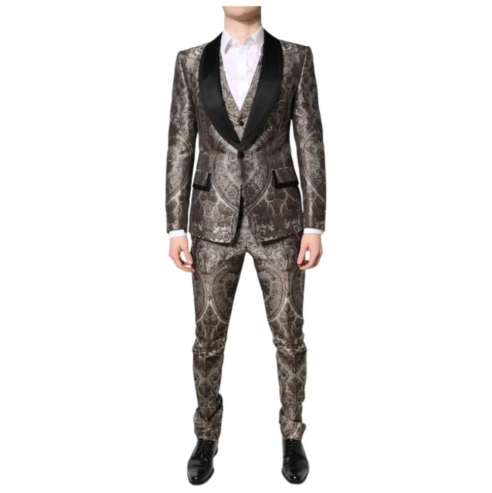 Multicolor Jacquard 3-teiliger Anzug