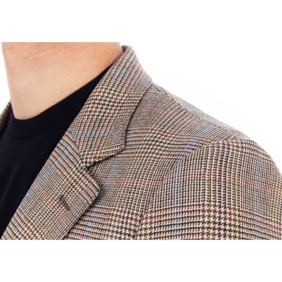 MultiColour Woll Prince of Wales Jacke