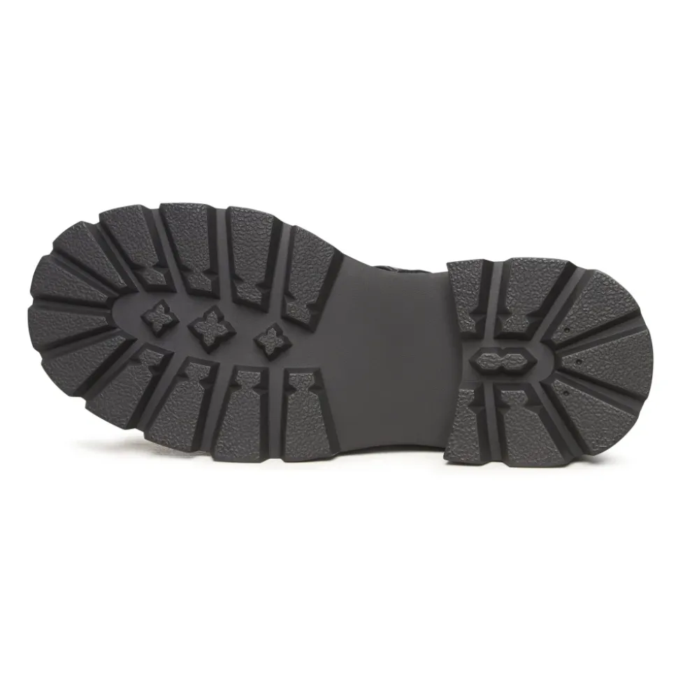 Mutige Doppel-Schnalle Lederloafer Geirr - Schwarz