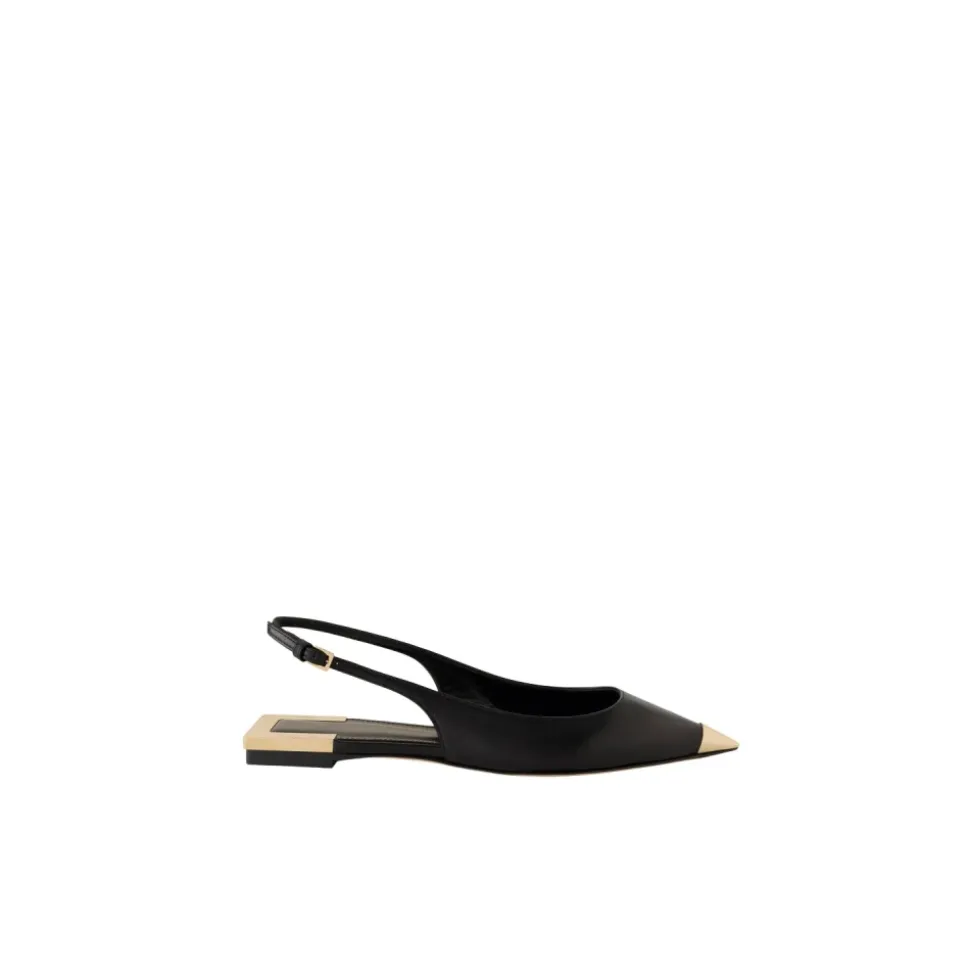 Nappa Leder Flat Slingback