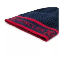 Navy Blaue Woll Beanie Mütze
