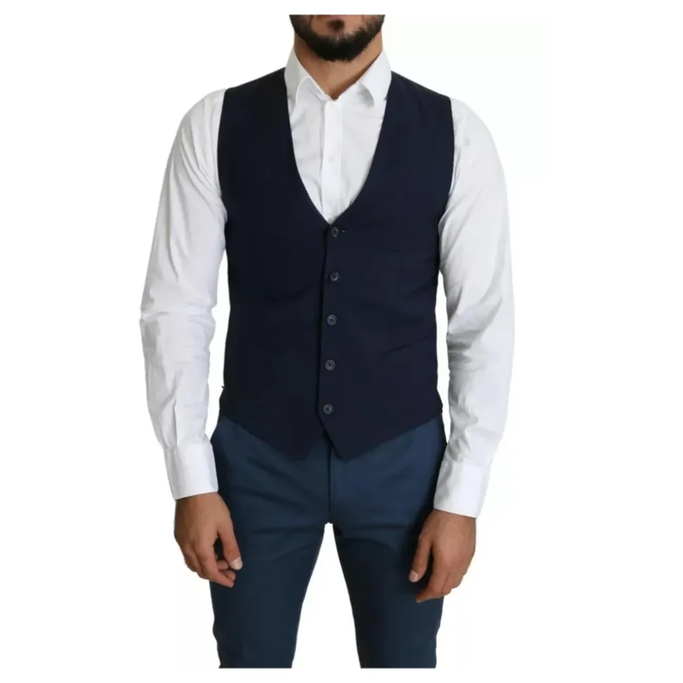 Navy Blue Formale Weste