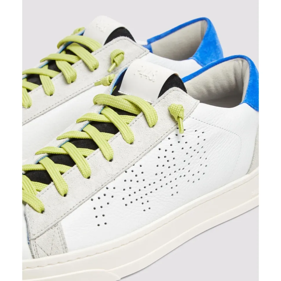 Neonblaue Ledersneaker