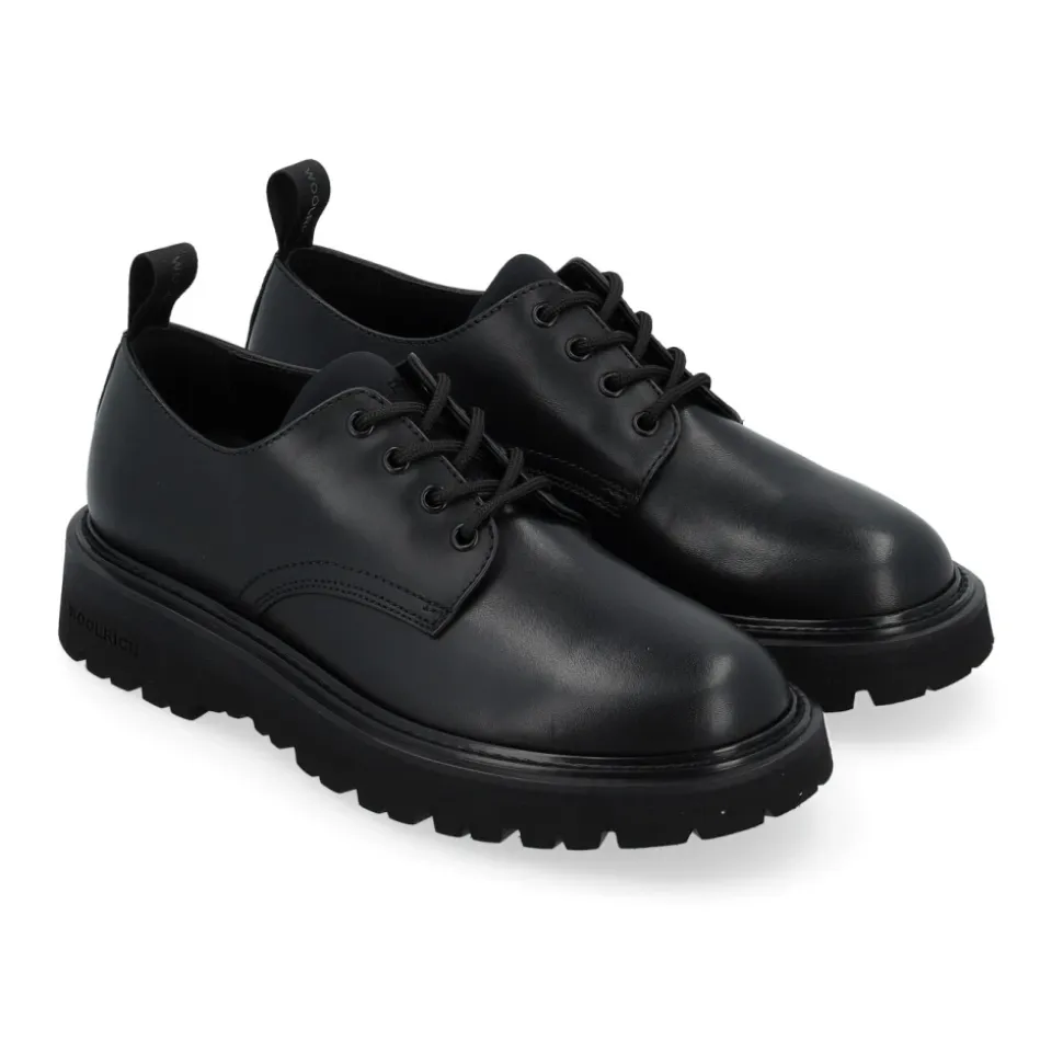 New City Low Calf Nero Schnürschuhe
