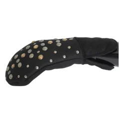 Nieten Shearling Handschuhe - Schwarz