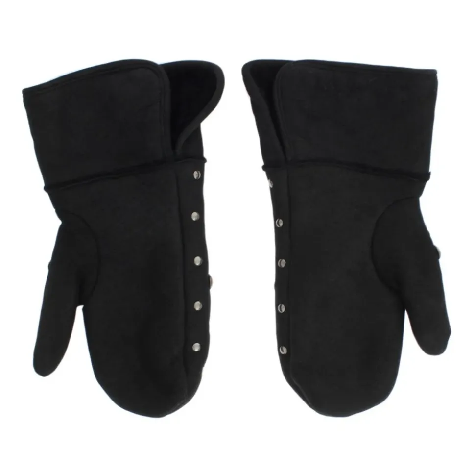 Nieten Shearling Handschuhe - Schwarz