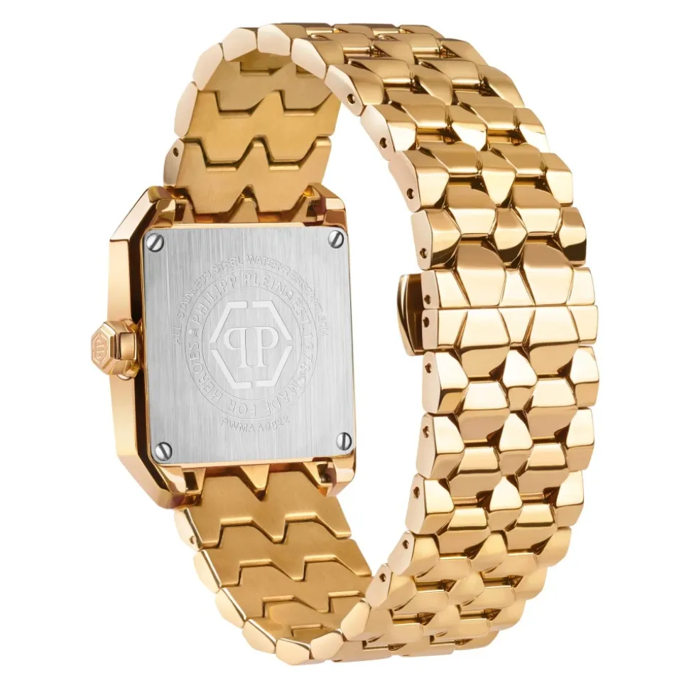 Offshore Square Goldene Uhr Schwarzes Zifferblatt