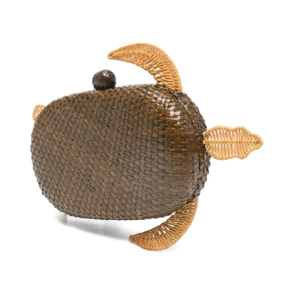 Olivine Gewebte Clutch Bag